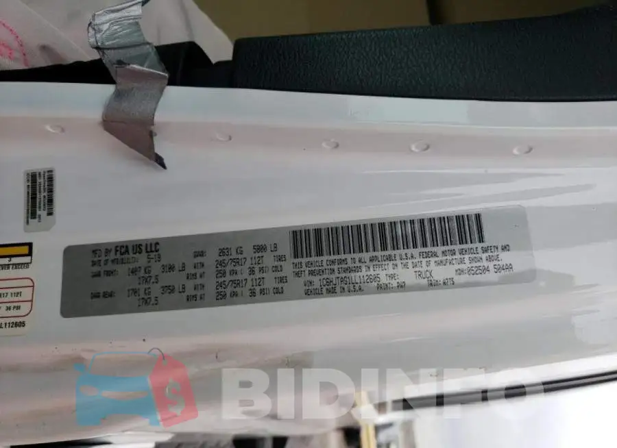 1C6HJTAG1LL112605 Photo# 12