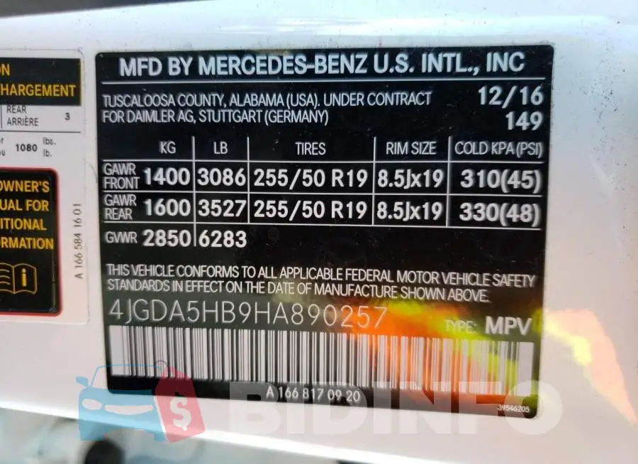 4JGDA5HB9HA890257 Photo# 14