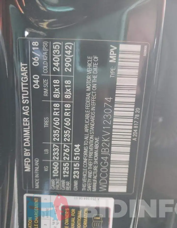 WDC0G4JB2KV123074 Photo# 13