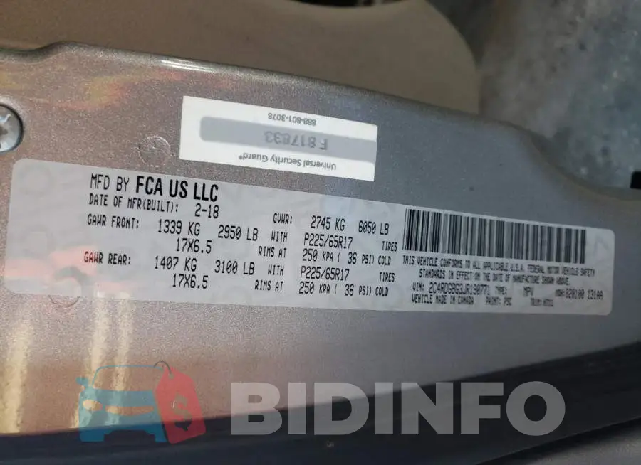 2C4RDGBG3JR190771 Photo# 14