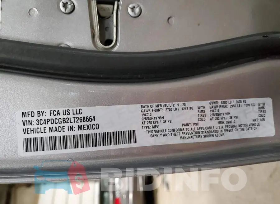 3C4PDCGB2LT268664 Photo# 13