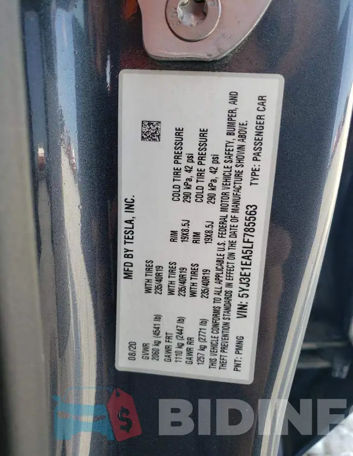 5YJ3E1EA5LF785563 Photo# 12