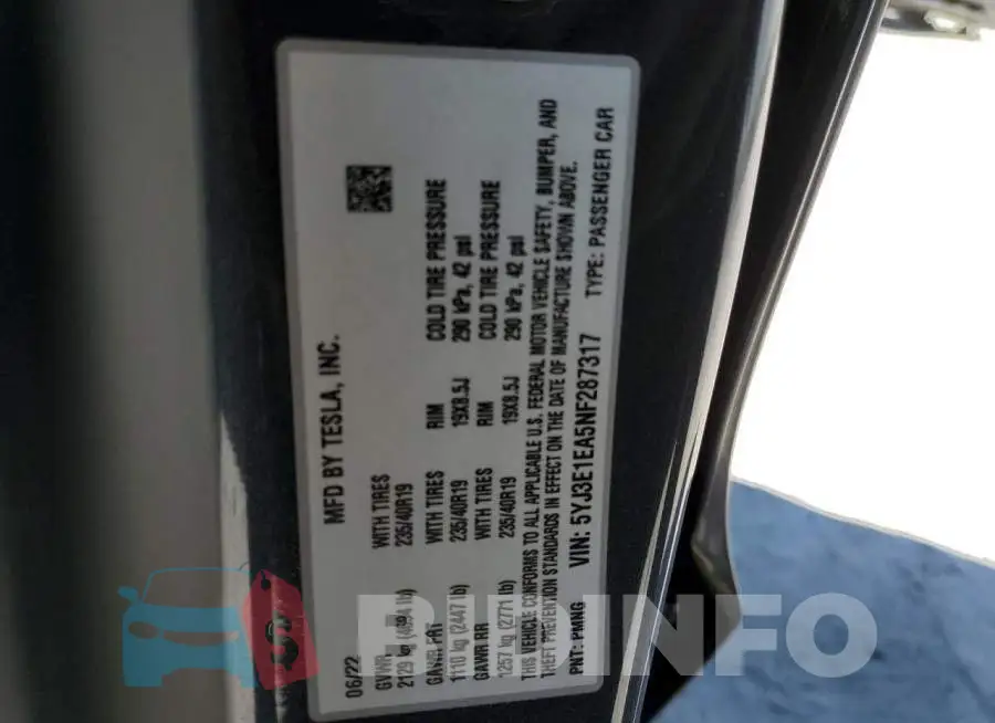 5YJ3E1EA5NF287317 Photo# 12