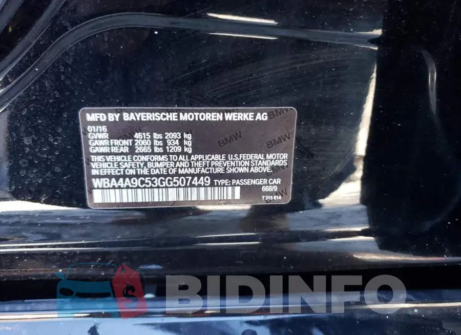 WBA4A9C53GG507449 Photo# 13