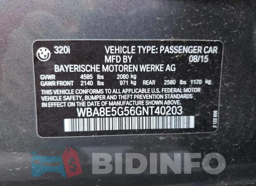 WBA8E5G56GNT40203 Photo# 12