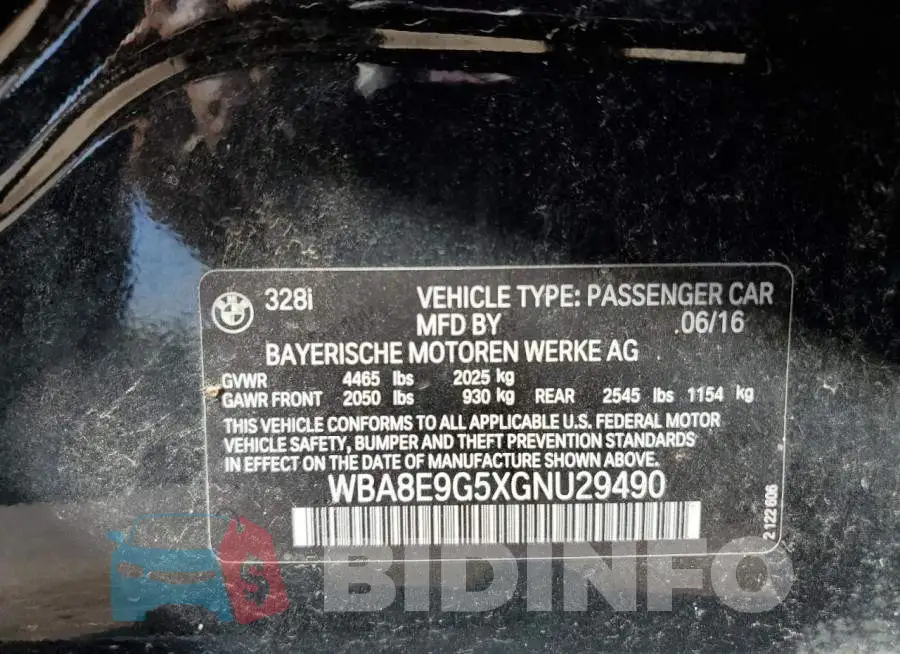 WBA8E9G5XGNU29490 Photo# 10