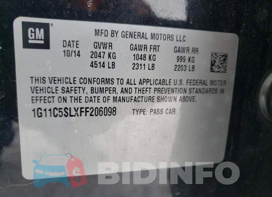 1G11C5SLXFF206098 Photo# 13