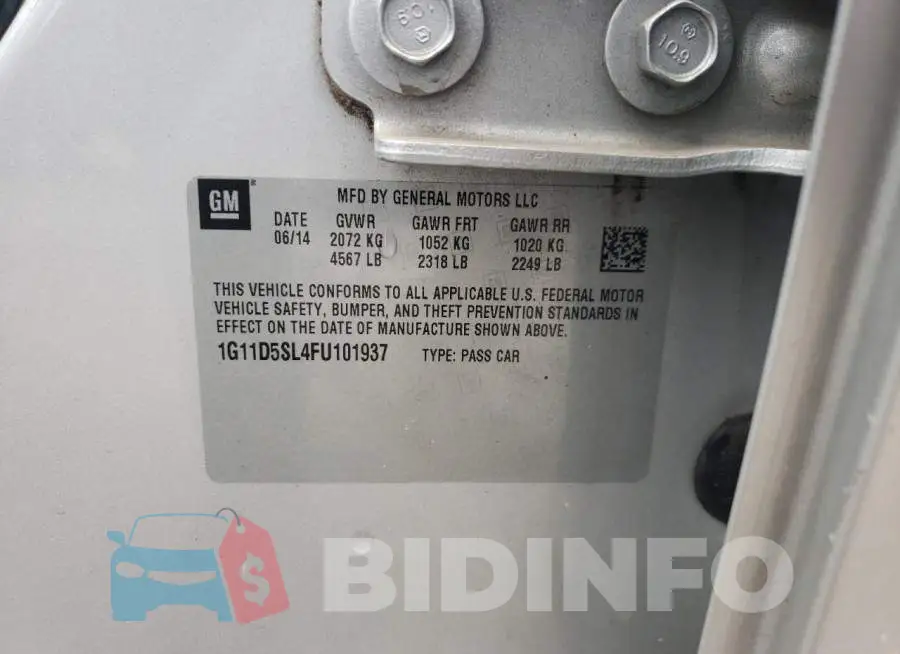 1G11D5SL4FU101937 Photo# 12