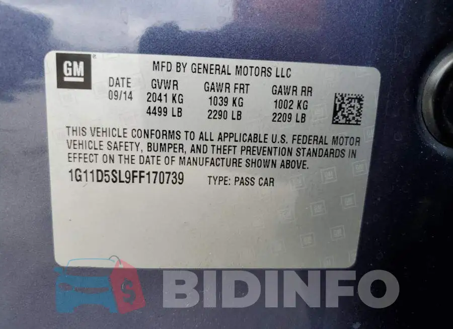 1G11D5SL9FF170739 Photo# 12
