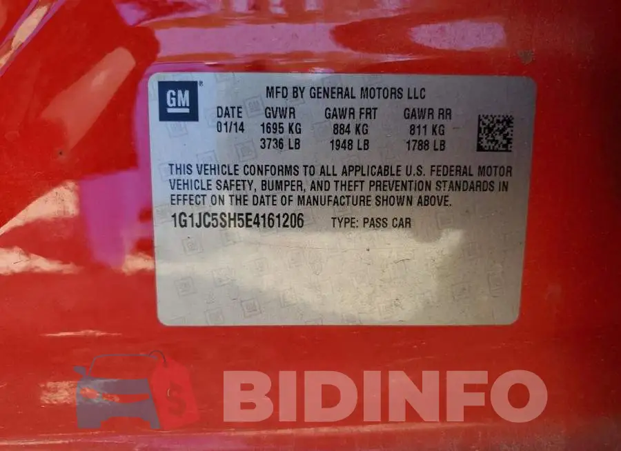 1G1JC5SH5E4161206 Photo# 12