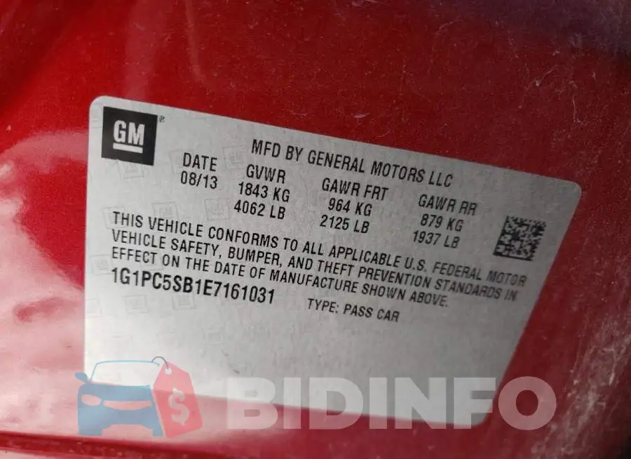 1G1PC5SB1E7161031 Photo# 12