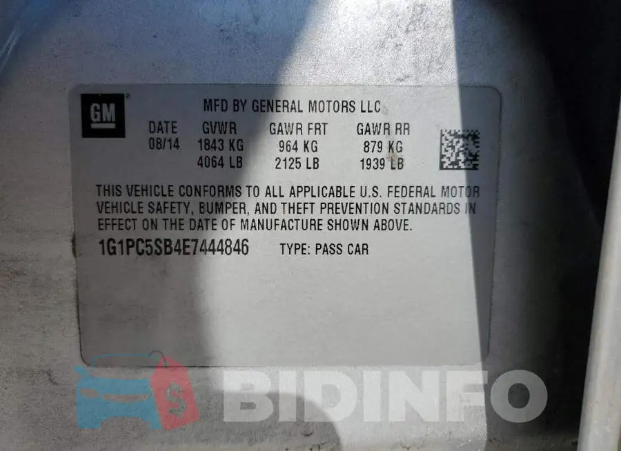 1G1PC5SB4E7444846 Photo# 12