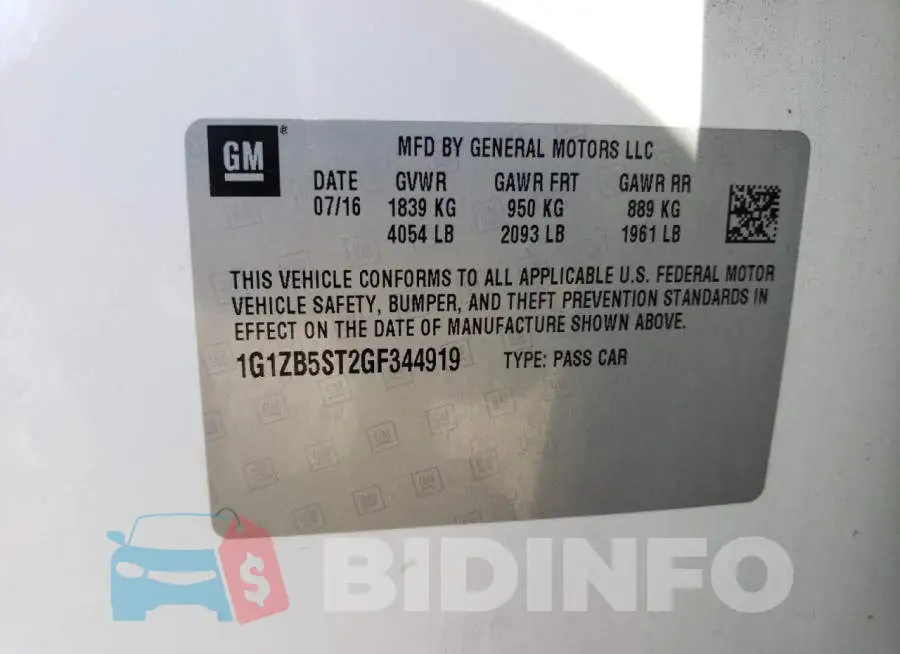 1G1ZB5ST2GF344919 Photo# 12