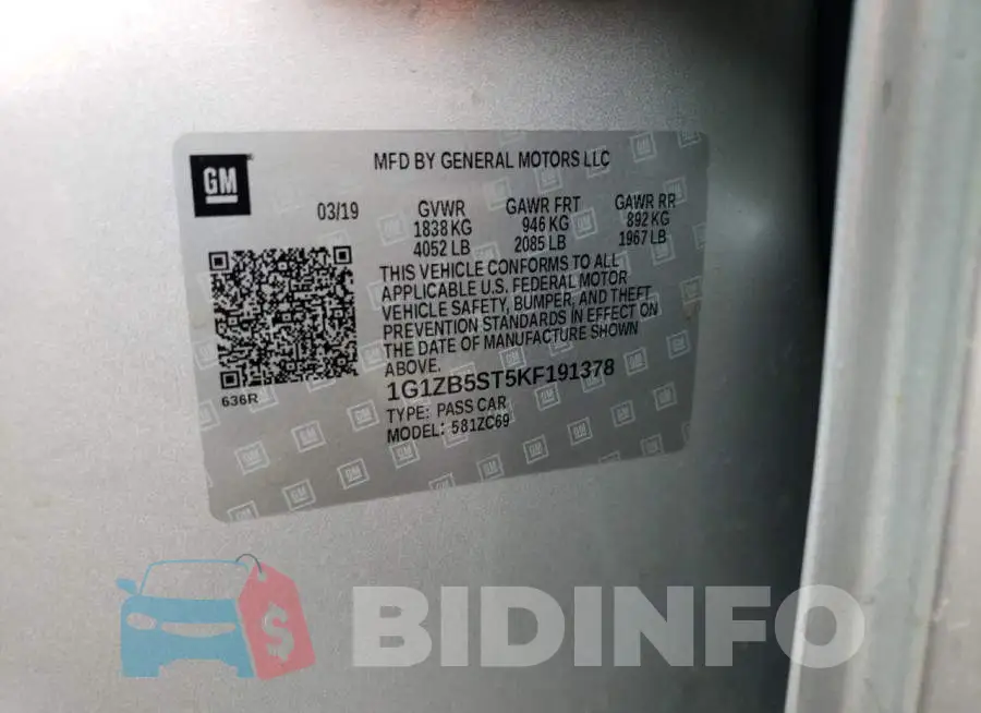 1G1ZB5ST5KF191378 Photo# 12