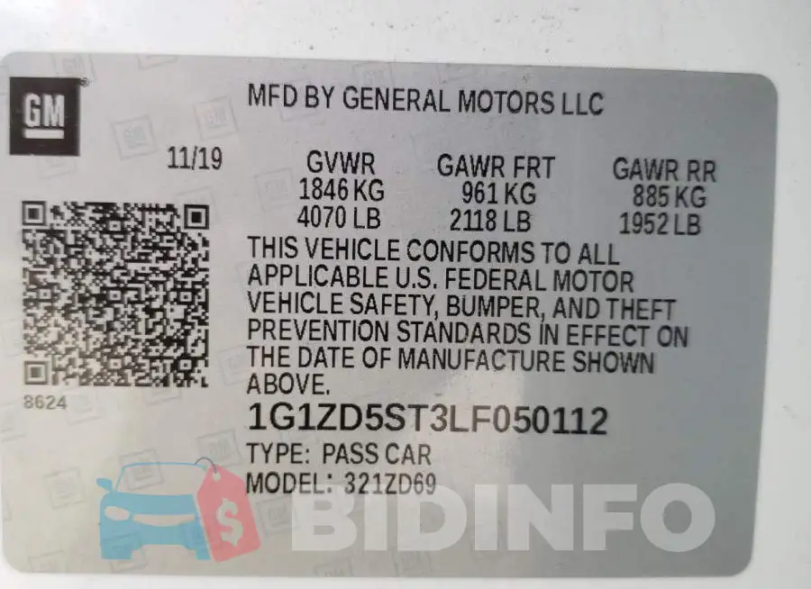 1G1ZD5ST3LF050112 Photo# 10