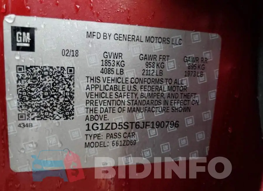 1G1ZD5ST6JF190796 Photo# 12