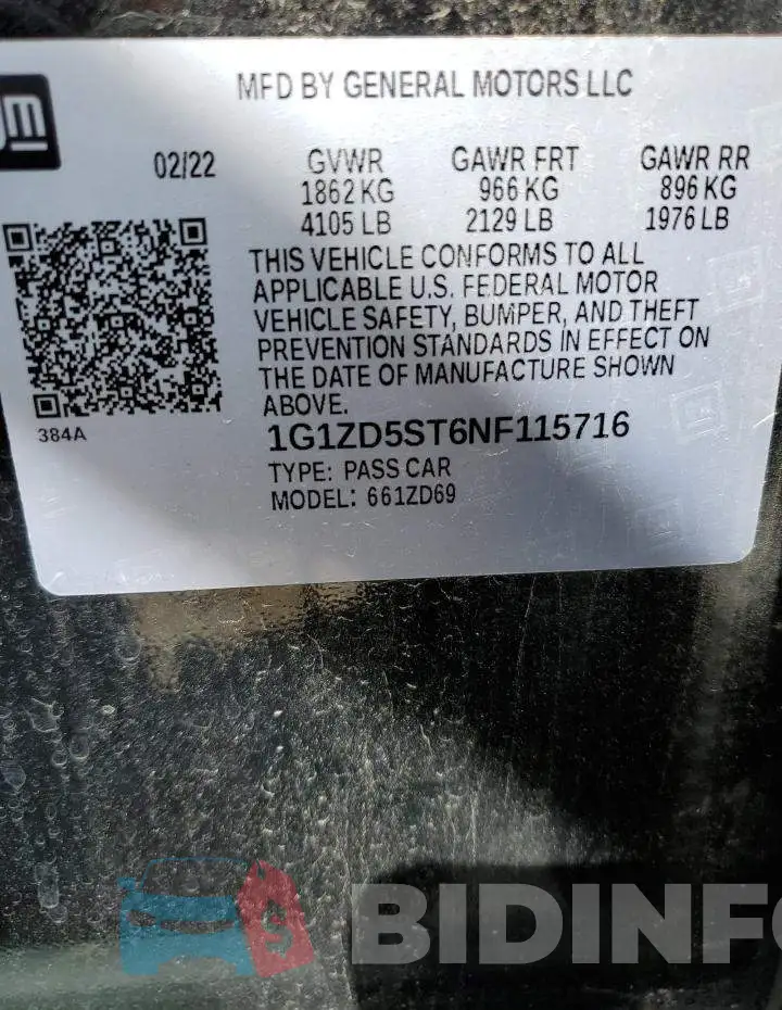 1G1ZD5ST6NF115716 Photo# 12