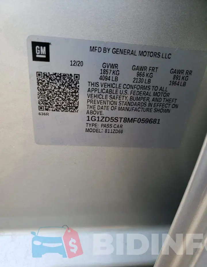 1G1ZD5ST8MF059681 Photo# 12