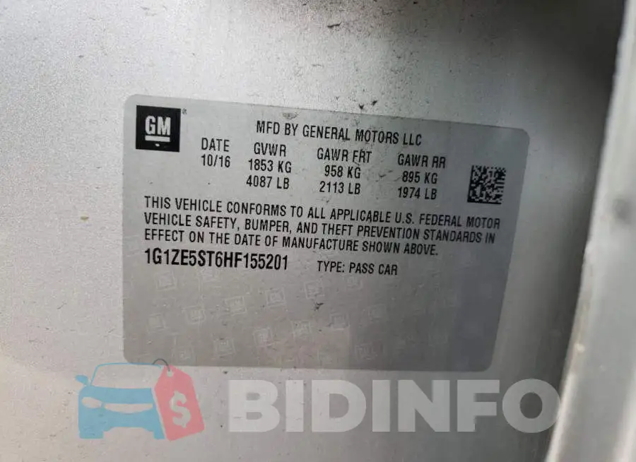 1G1ZE5ST6HF155201 Photo# 12