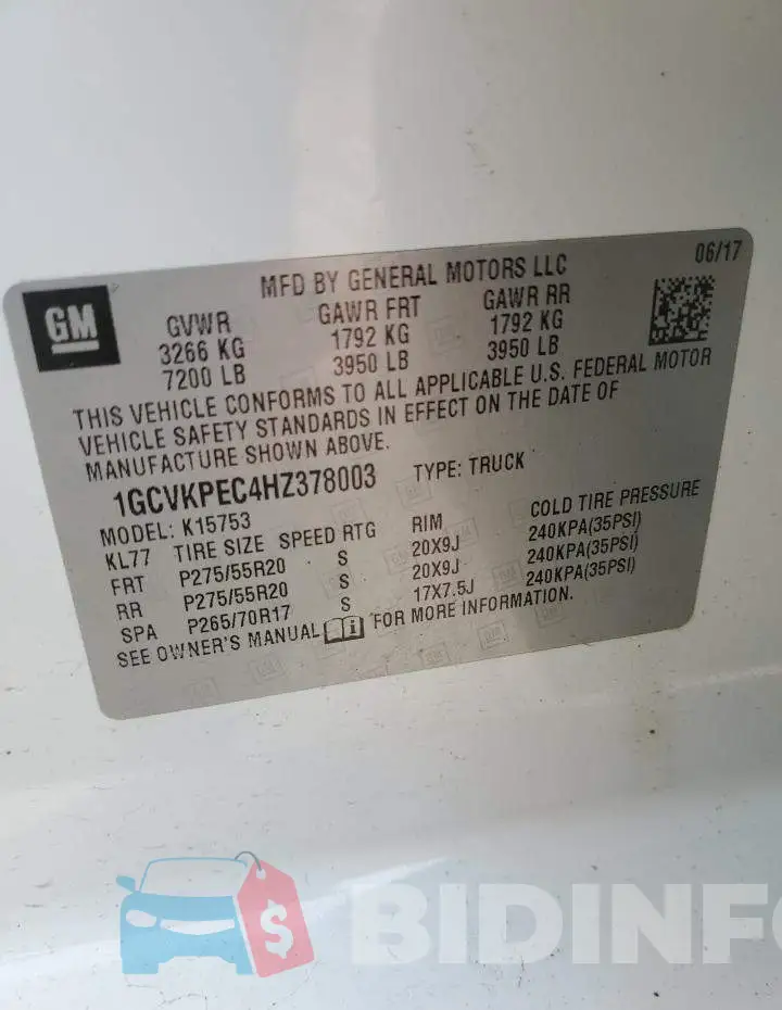 1GCVKPEC4HZ378003 Photo# 12