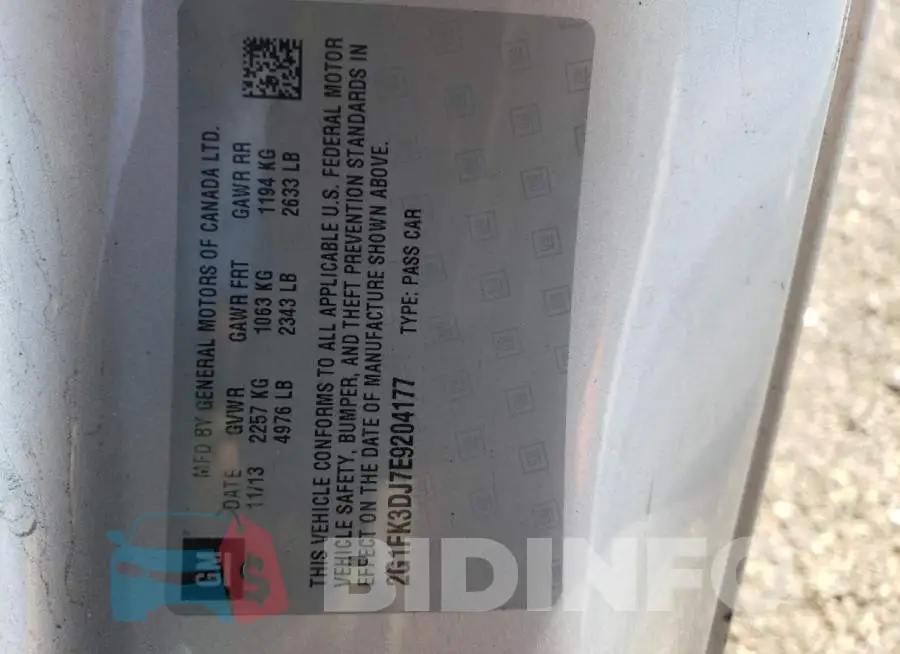 2G1FK3DJ7E9204177 Photo# 12