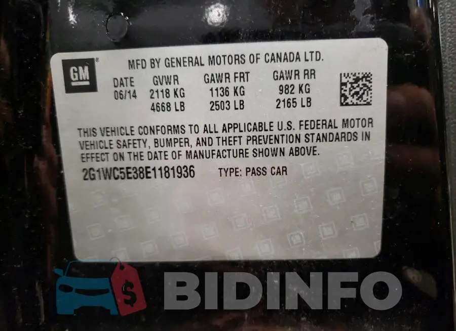 2G1WC5E38E1181936 Photo# 12