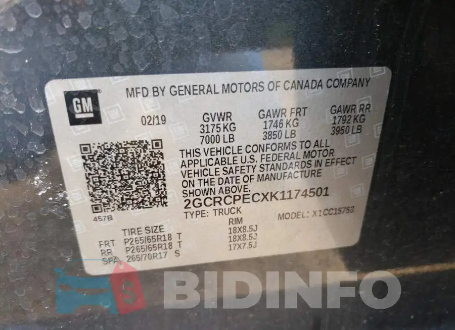 2GCRCPECXK1174501 Photo# 12