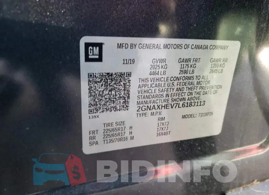2GNAXHEV7L6183113 Photo# 12