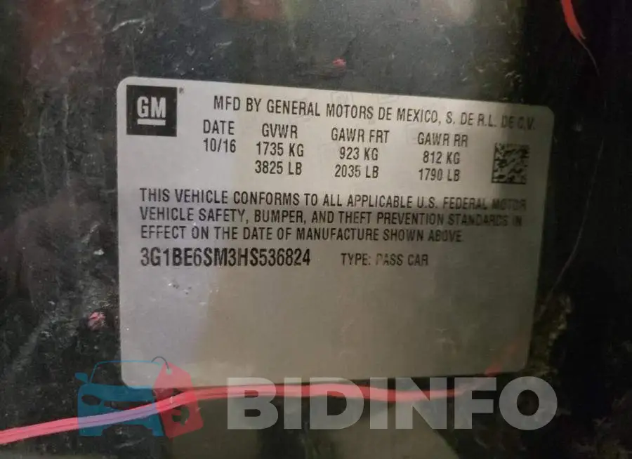 3G1BE6SM3HS536824 Photo# 12
