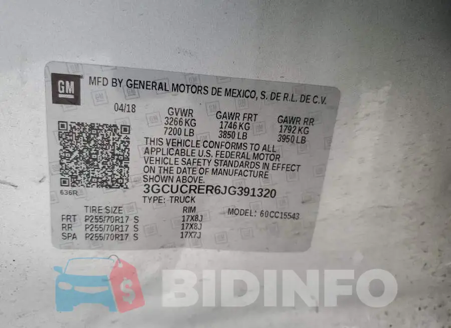 3GCUCRER6JG391320 Photo# 12