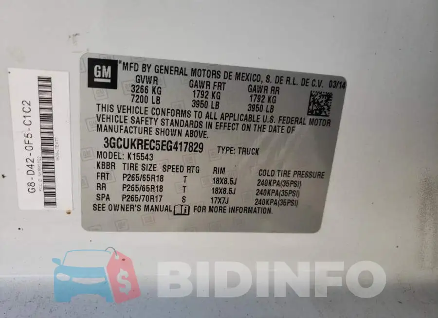 3GCUKREC5EG417829 Photo# 12