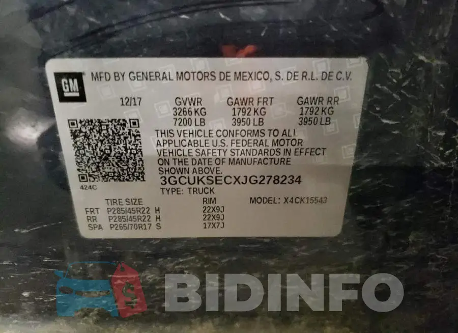 3GCUKSECXJG278234 Photo# 12