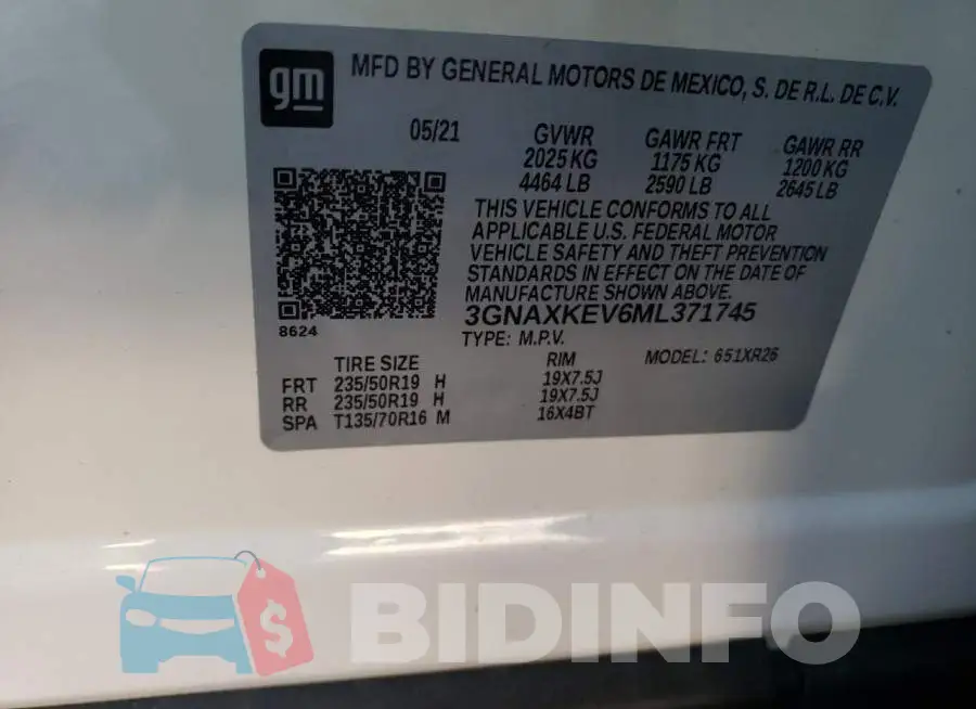 3GNAXKEV6ML371745 Photo# 13