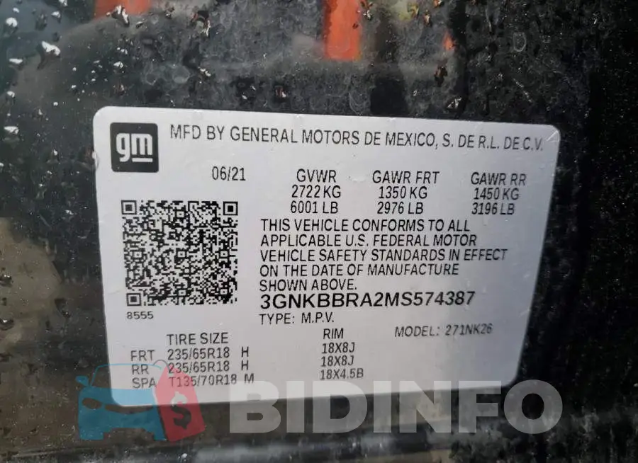 3GNKBBRA2MS574387 Photo# 13