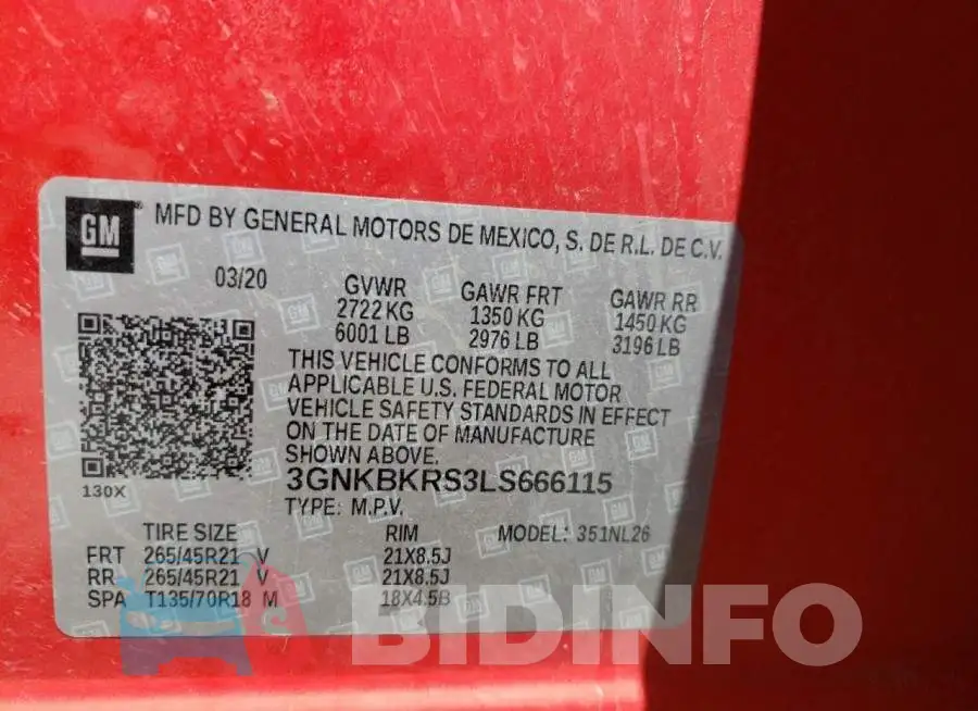 3GNKBKRS3LS666115 Photo# 10