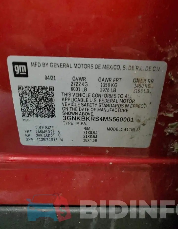 3GNKBKRS4MS560001 Photo# 13