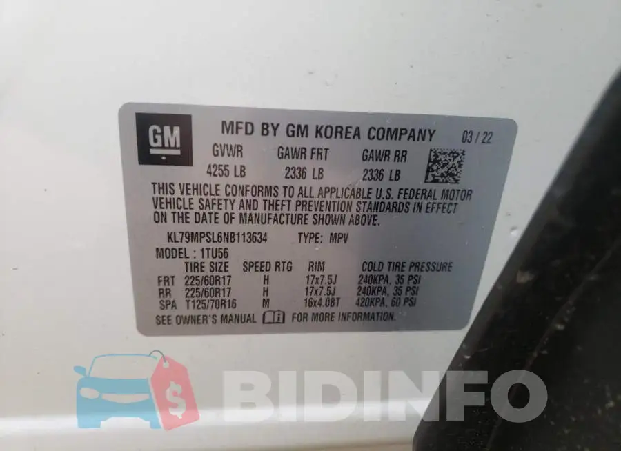 KL79MPSL6NB113634 Photo# 12