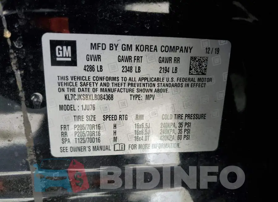 KL7CJKSBXLB084368 Photo# 13