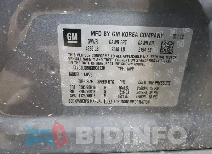 KL7CJLSB0KB931239 Photo# 12