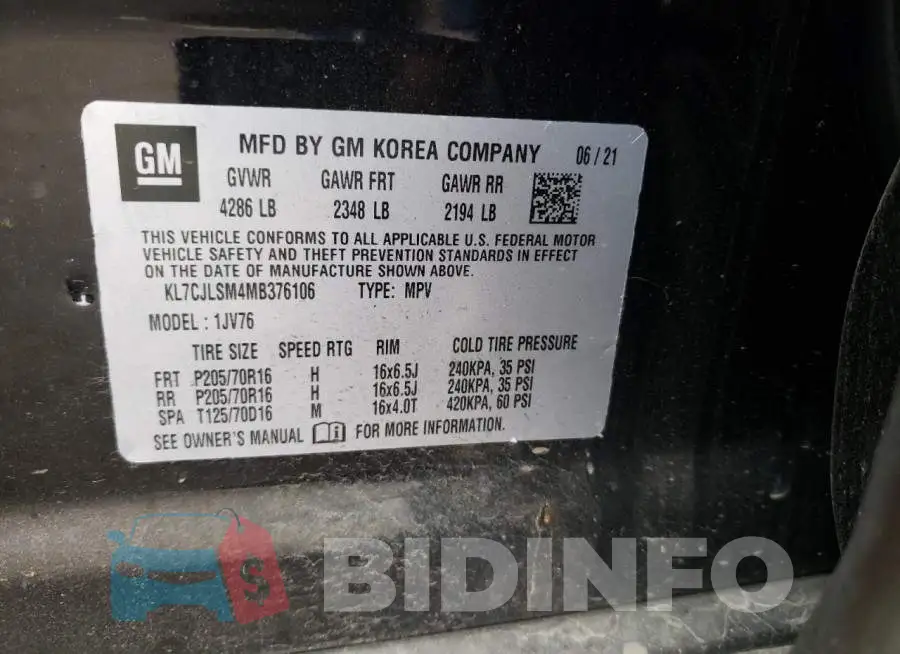 KL7CJLSM4MB376106 Photo# 12