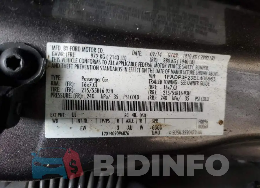1FADP3F23EL405563 Photo# 12