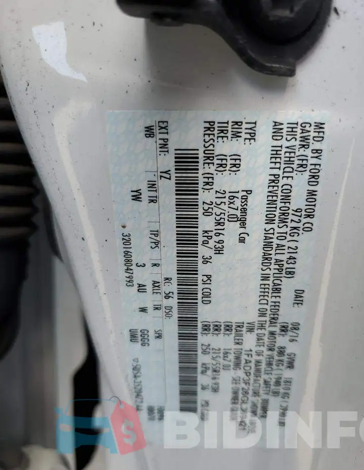 1FADP3F26GL369421 Photo# 12