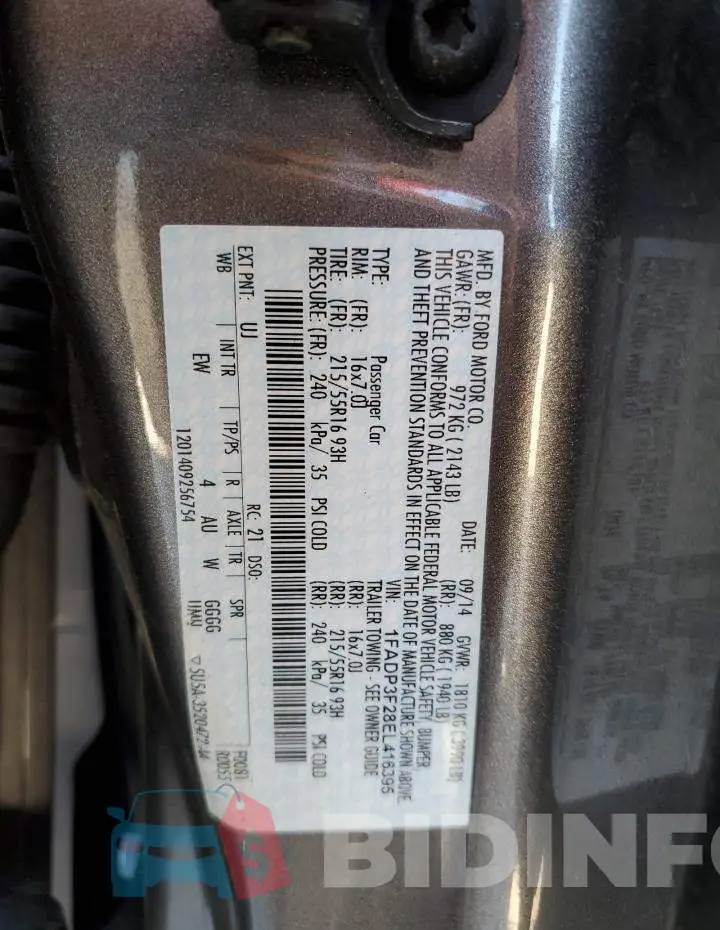 1FADP3F28EL416395 Photo# 12