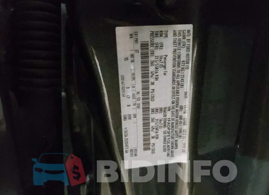 1FADP3FE1GL405140 Photo# 12