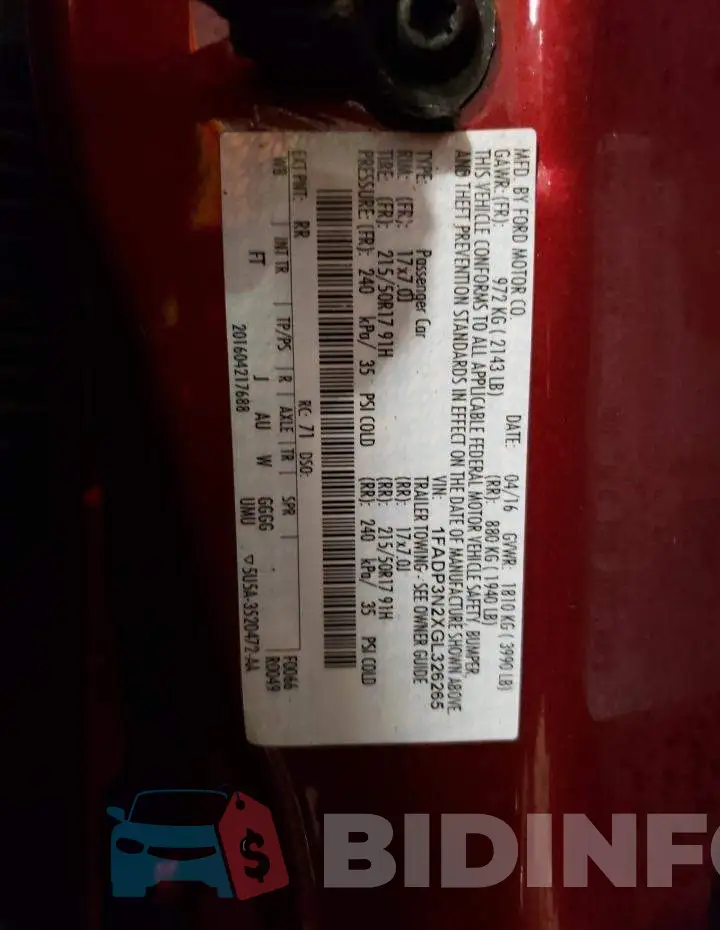 1FADP3N2XGL326265 Photo# 13
