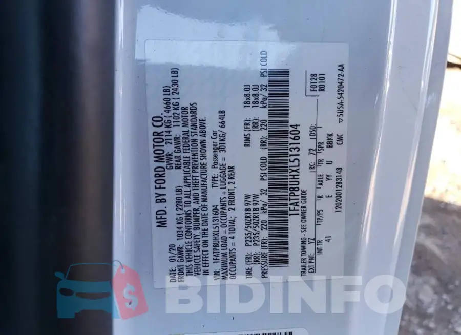 1FATP8UHXL5131604 Photo# 12