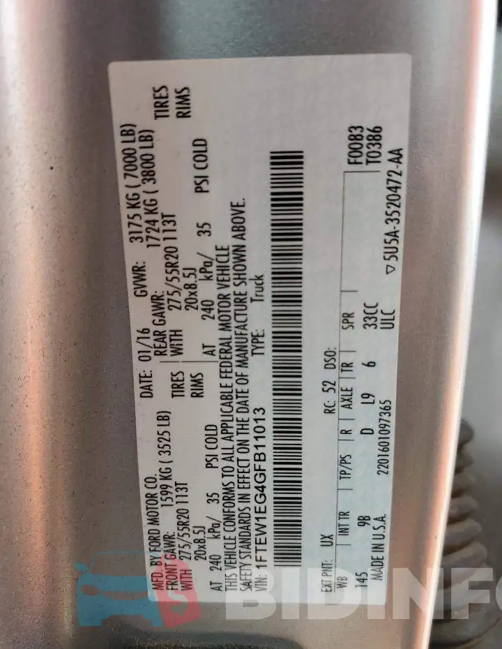 1FTEW1EG4GFB11013 Photo# 12