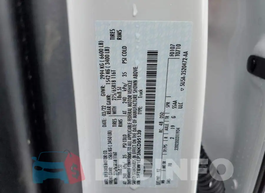 1FTEW1EP3NKD95139 Photo# 12