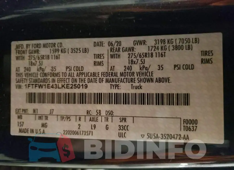 1FTFW1E43LKE25019 Photo# 13