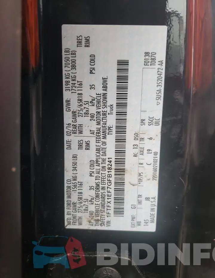 1FTFX1EF7GFB18241 Photo# 13